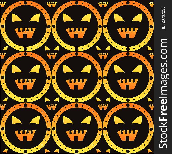 Scary halloween pattern with smiles