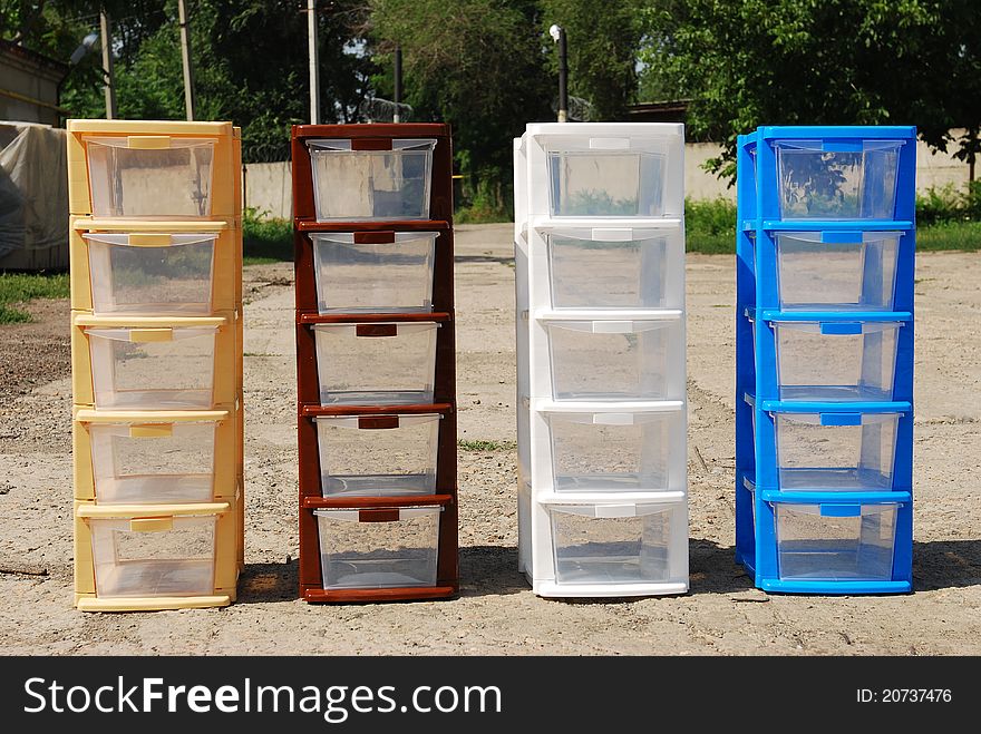 Plastic boxes for office different sizes