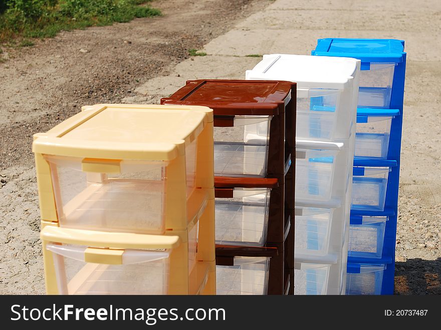 Plastic boxes for office different sizes