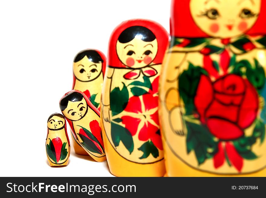 Russian Dolls With Two Standing Out