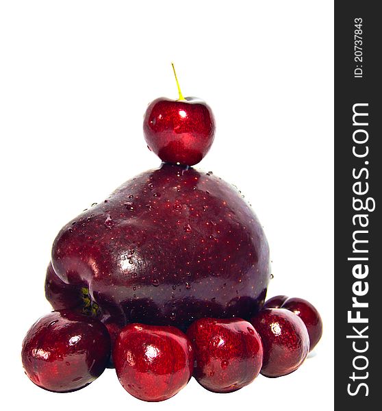 Red Cherry and Apple represent healthy life or diet also can represent competition,winning,losing,leading