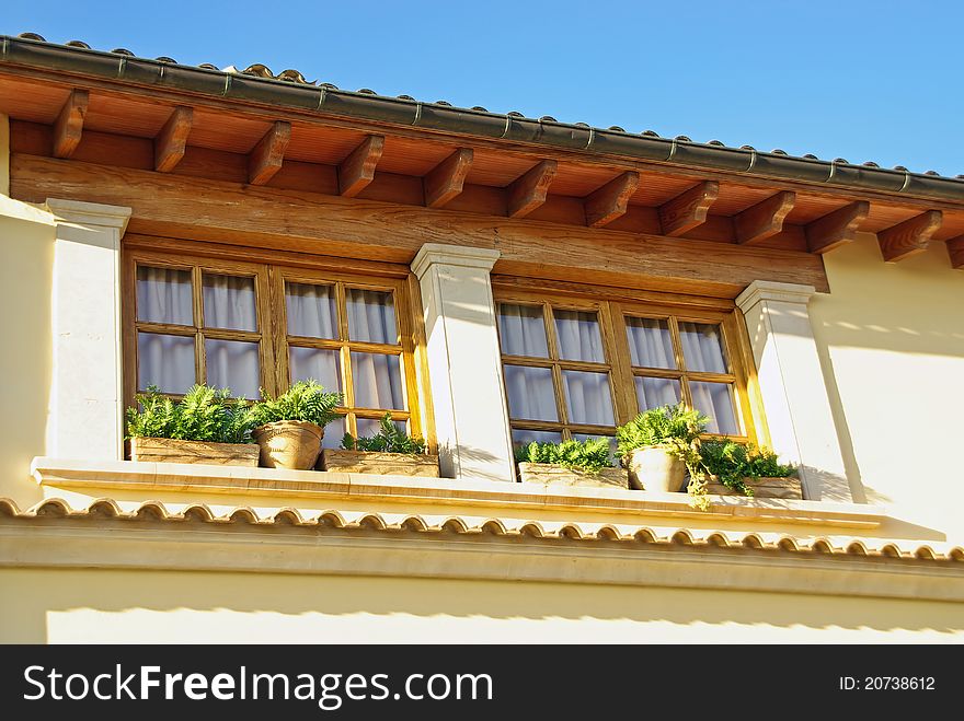 Mediterranean window on a house of Lloseta (Mallorca - Balearic Islands - Spain)