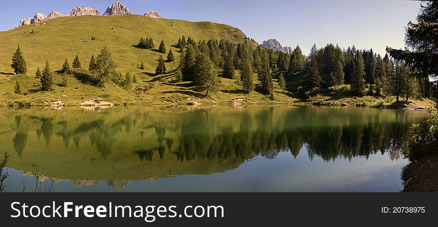 Reflex on an alpine lake