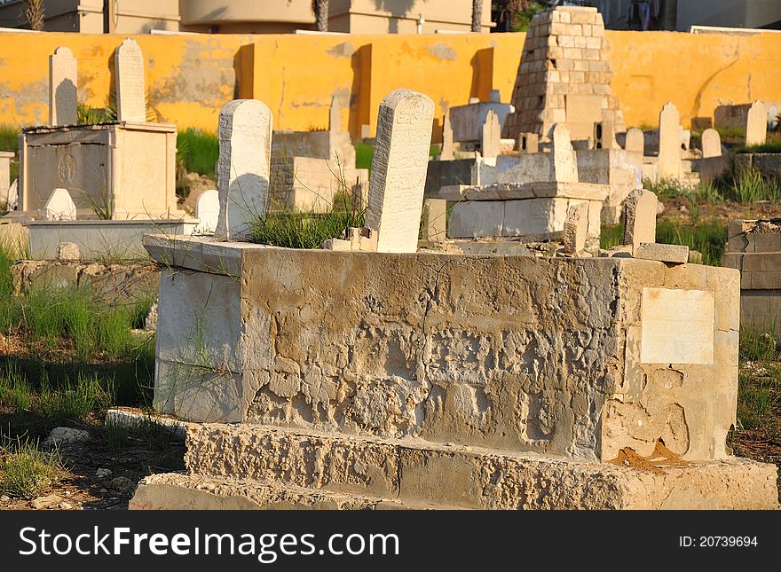 Abandoned arabian cemetery. Old Jaffa. Abandoned arabian cemetery. Old Jaffa.