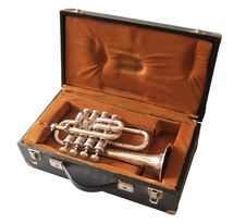 Trumpet In Suitcase Royalty Free Stock Image Trumpet In Suitcase Royalty Free Stock Image