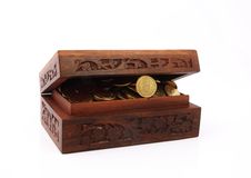 Chest With Gold Coins Stock Photography