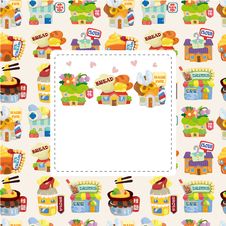 Cartoon Shop Building Seamless Pattern Stock Photo Cartoon Shop Building Seamless Pattern Stock Photo