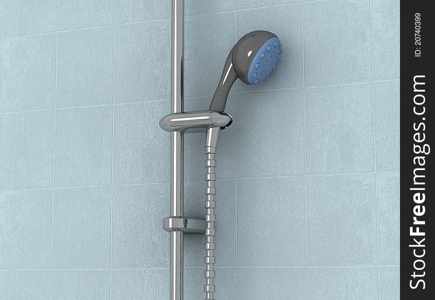 Close-up of showerhead 3d render