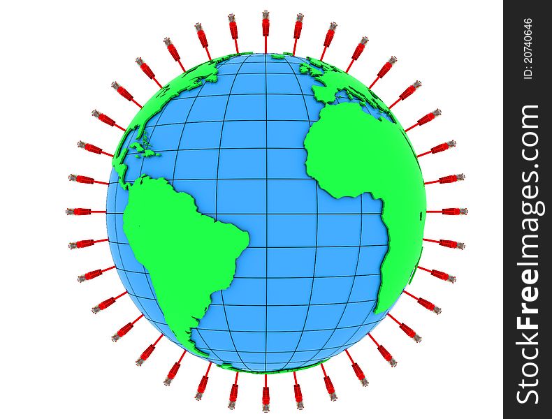 Internet cable and planet Earth