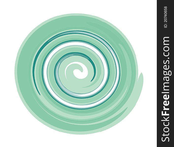 Picture of green and white spiral.