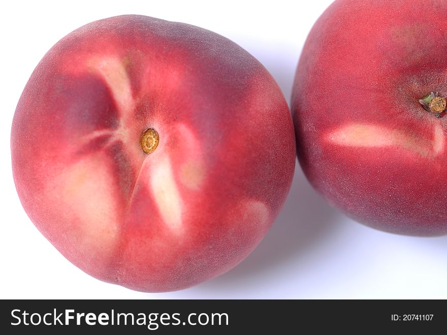 Fresh nictarine fruits on white background