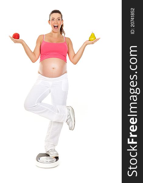 Pregnant Woman On Scale
