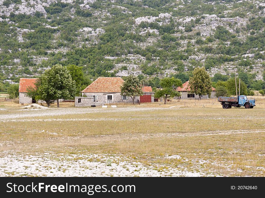 Typical Montenegrinisch  Village Han.