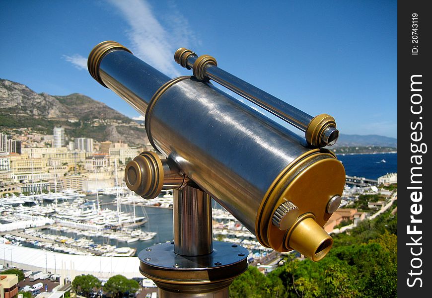 Old Telescope in Monte Carlo, Monaco. Old Telescope in Monte Carlo, Monaco