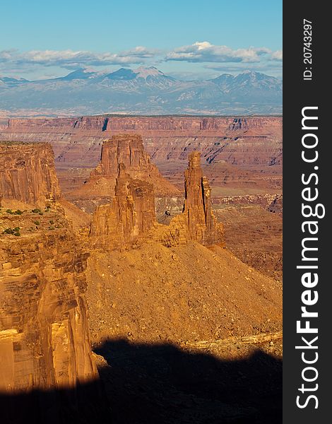 Rock formations and La Sal Mountains in Canyonlands National Park, Utah, USA. Rock formations and La Sal Mountains in Canyonlands National Park, Utah, USA