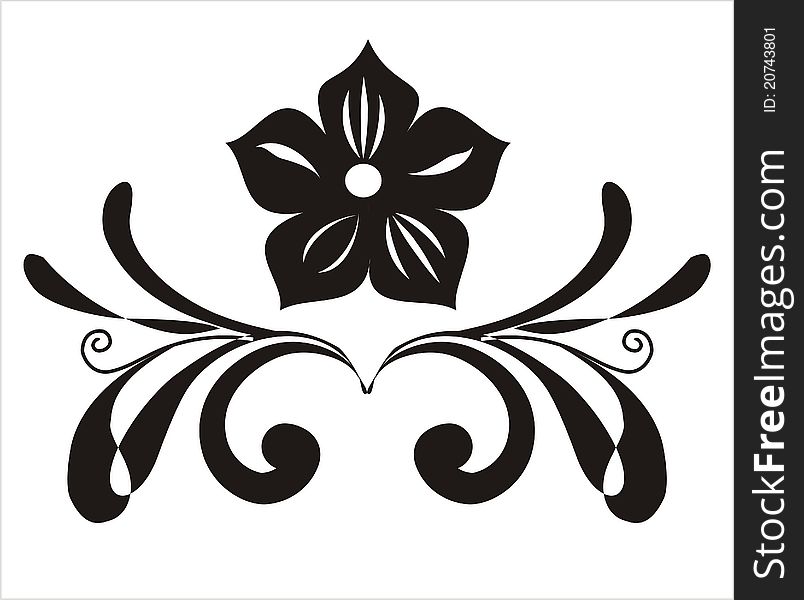 The flower of five petals with curly leaves. The flower of five petals with curly leaves.