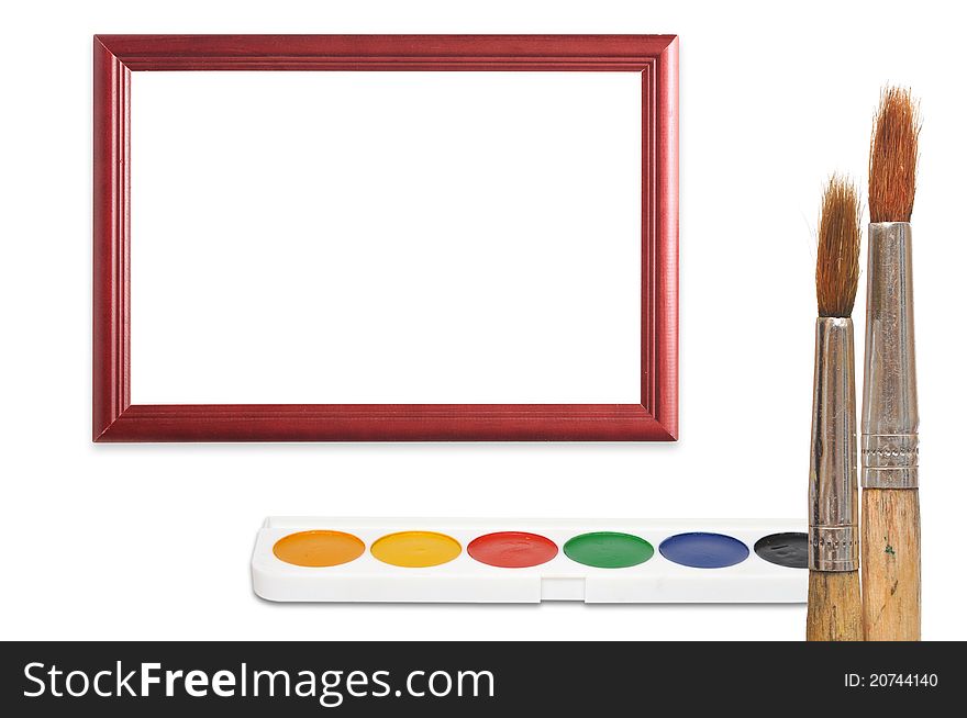 Paintbrush, Wood Frame And Paint