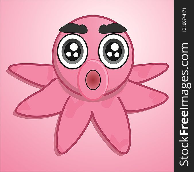 A cute octopus with pink all over his body