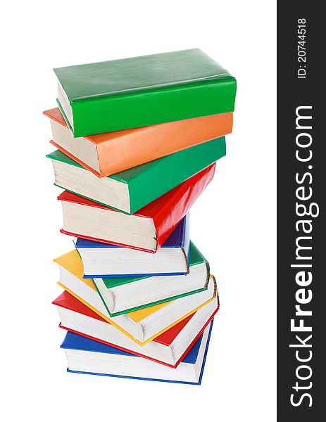 Stack of colorful books isolated over white background. Stack of colorful books isolated over white background