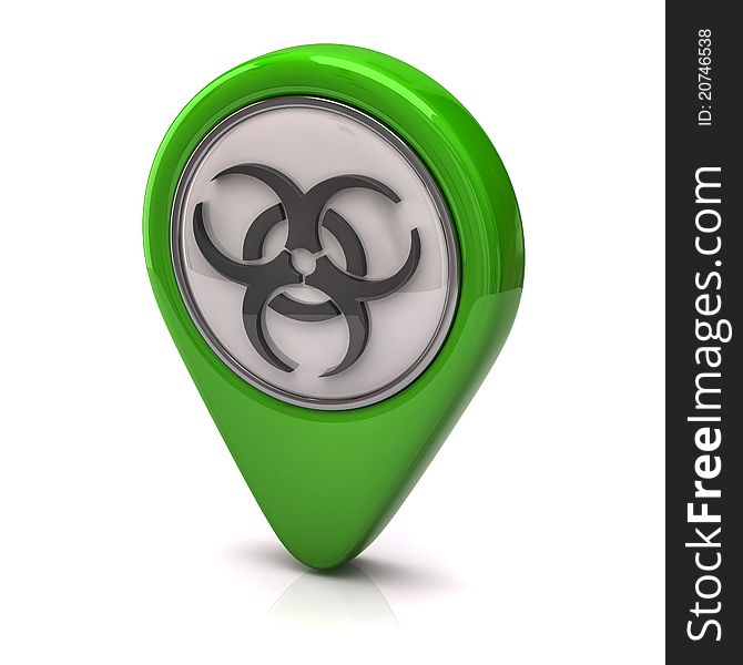 Biohazard icon on white background