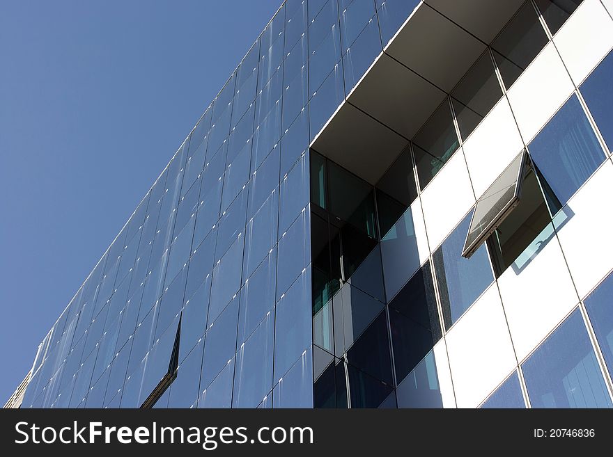 Office building detail glass windows