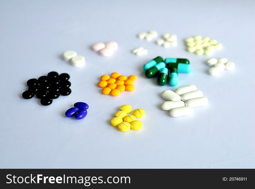 Variety of pills for medication