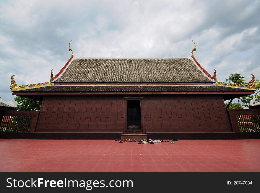 Image of Thai wooden temple. Image of Thai wooden temple