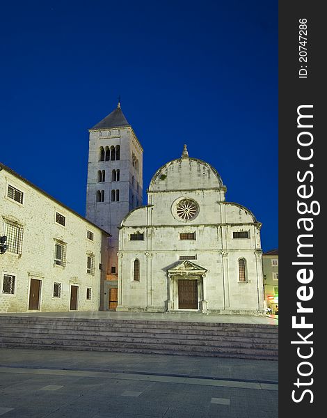 St.Mary`s church and convict at dusk