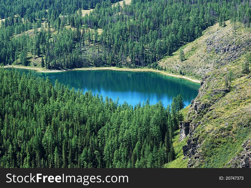 The alpine lake among mountains, Russia, Gorny Altai