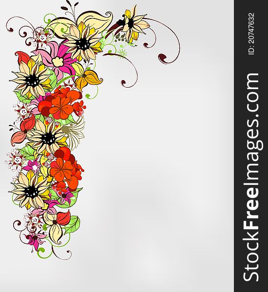 Floral background with summer flowers