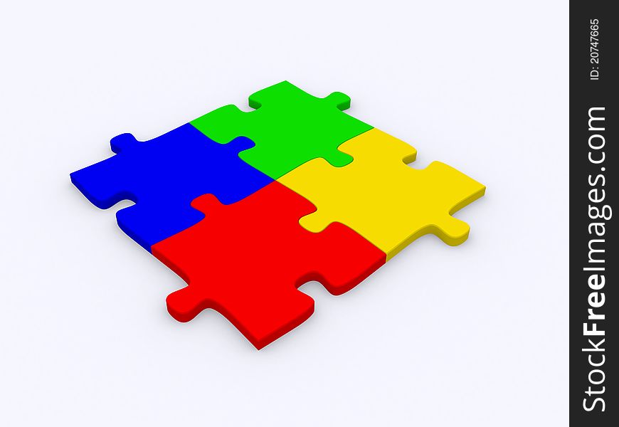 Jigsaw puzzle: 3d icon isolated