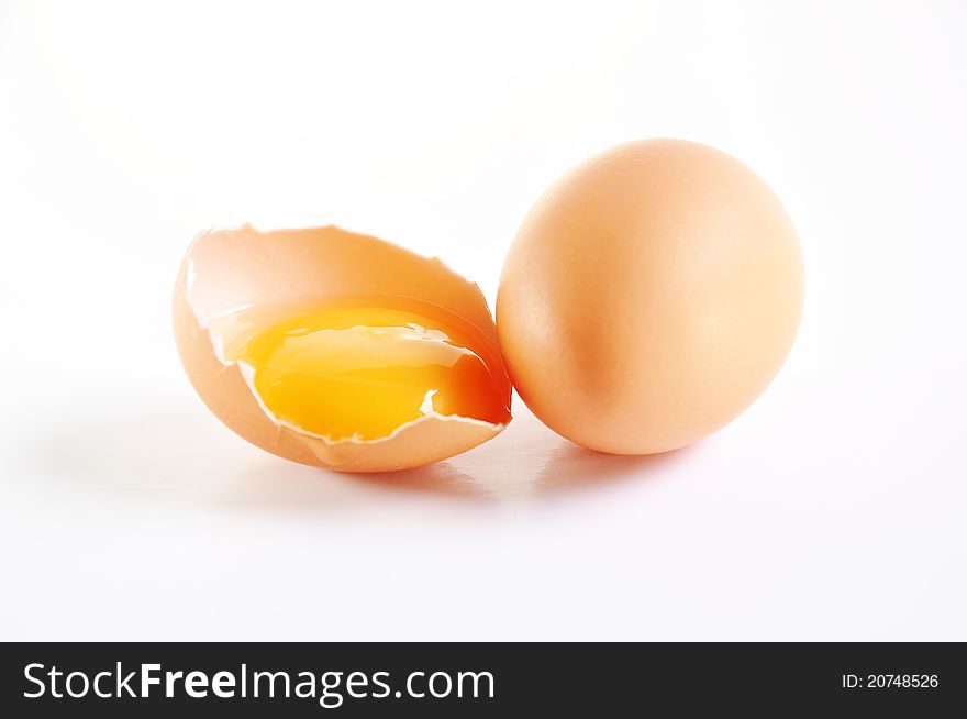Brown Eggs On A White Background