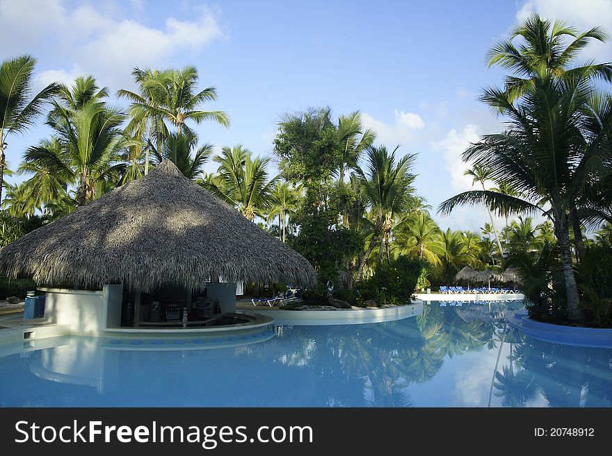 A pool at a resort in the Caribbean. A pool at a resort in the Caribbean