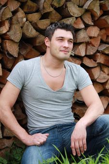 Man In Countryside Royalty Free Stock Photography Man In Countryside Royalty Free Stock Photography