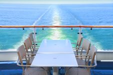 Dining Table And Chairs With Ocean View Stock Photography Dining Table And Chairs With Ocean View Stock Photography