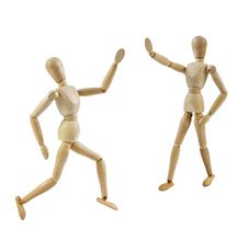 Artist Mannequin Running And One Is Stopping Royalty Free Stock Photo Artist Mannequin Running And One Is Stopping Royalty Free Stock Photo