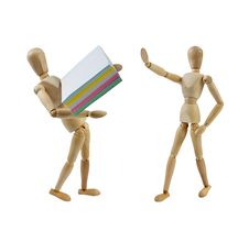 Artist Mannequin Working Hard With Stack Of Paper Royalty Free Stock Photography Artist Mannequin Working Hard With Stack Of Paper Royalty Free Stock Photography