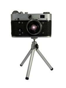 Old Camera On Tripod Stock Photo Old Camera On Tripod Stock Photo