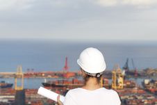 Engineer Looks At Port Stock Images Engineer Looks At Port Stock Images