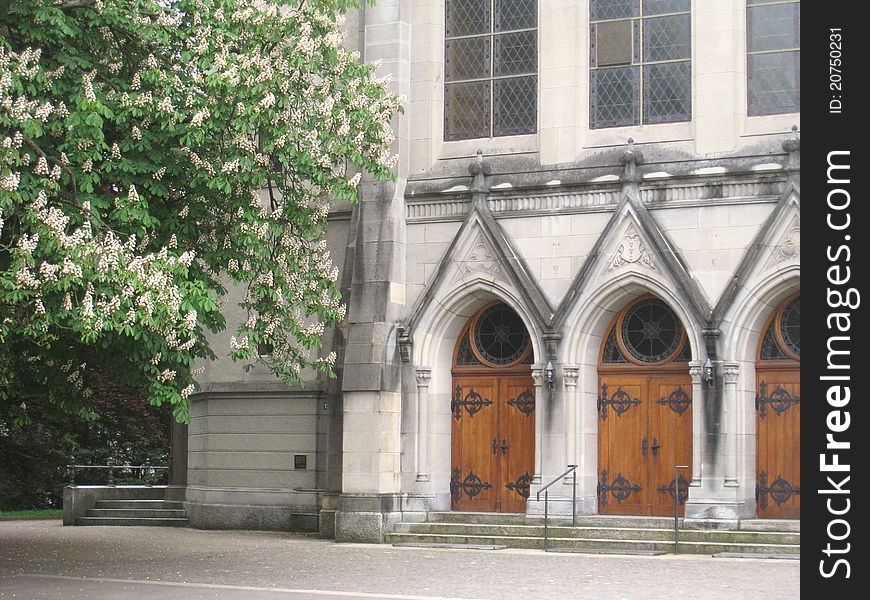 Portals of a church in switzerland.
