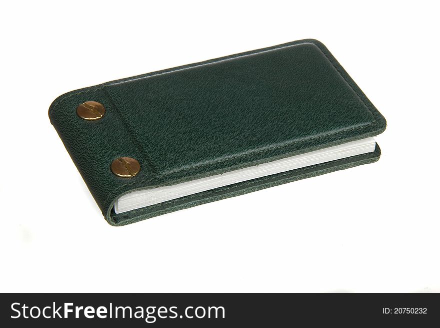 Brown leather business card holder