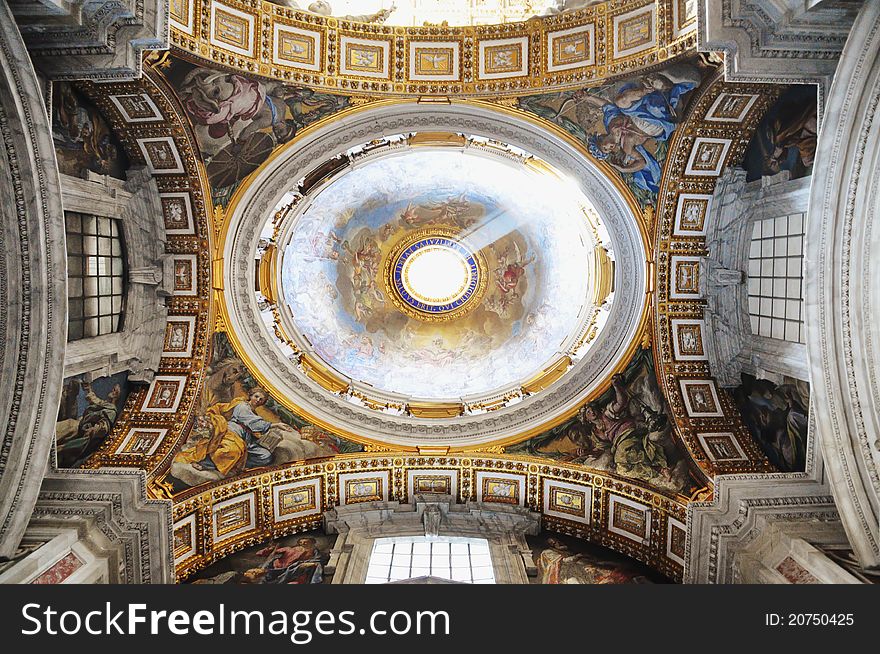 A small dome into St Peter's Cathedral, Rome