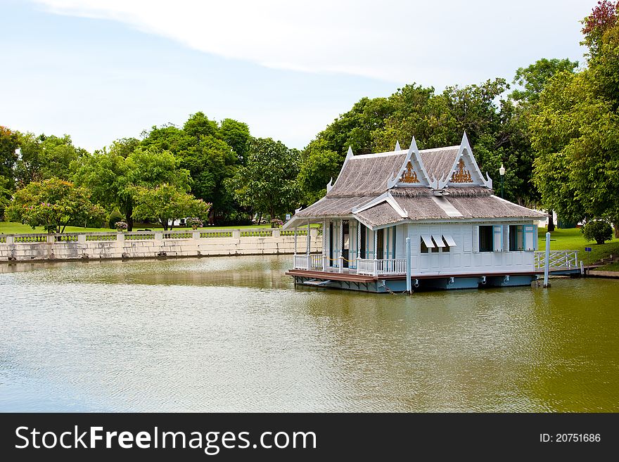 Garden pavillion on water of Thailand