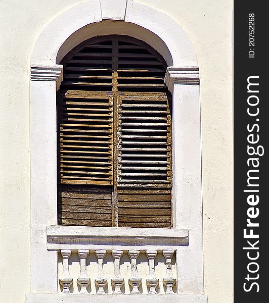 Old dirty window made from wood