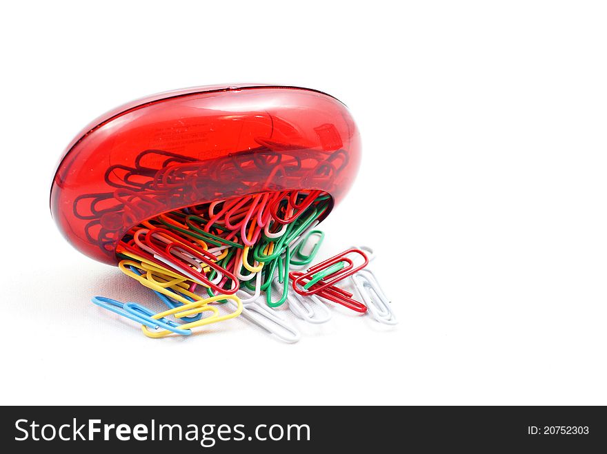 Paper-clips isolated on white background