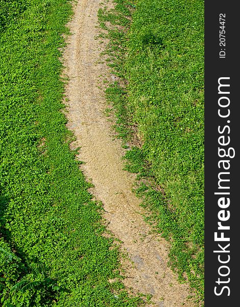 Country rural gravel road and grass