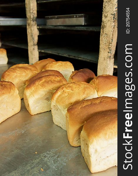 Traditional South East Asia Bread in front of tray high angle view.