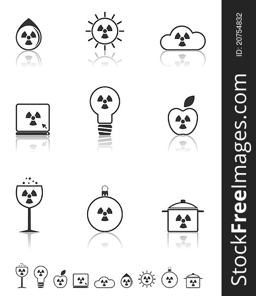 Radiation icons set.