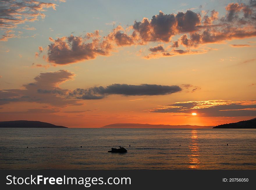 Sunset over middle dalmatia in Croatia. Sunset over middle dalmatia in Croatia