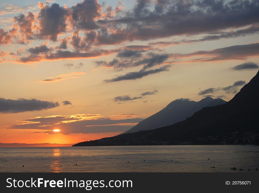 Sunset over middle dalmatia in Croatia. Sunset over middle dalmatia in Croatia